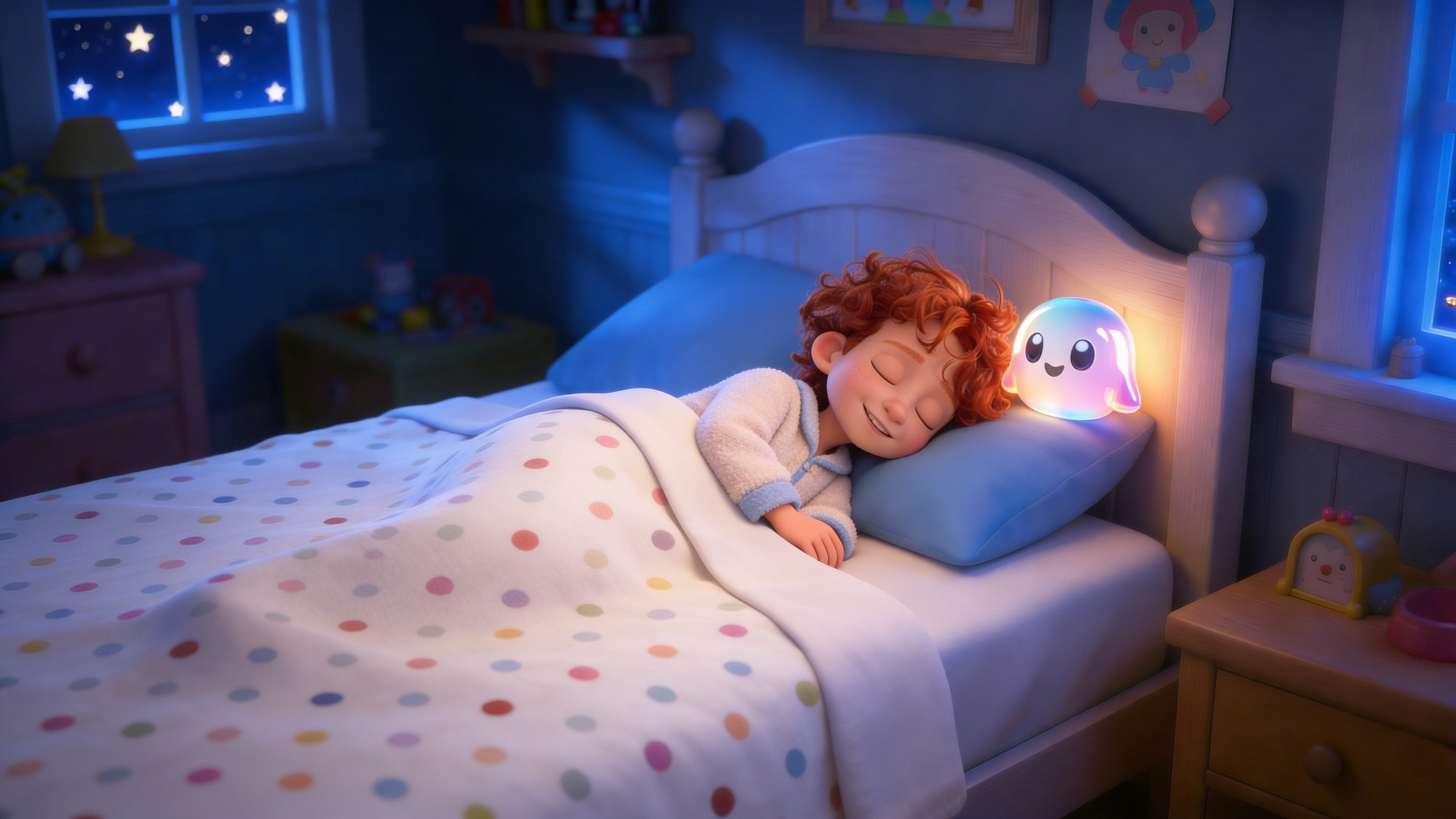 A child resting peacefully in a cozy bedroom